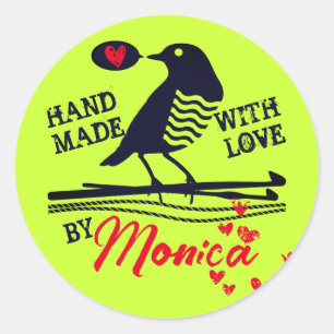 Sticker Rond Crochet fil crochet inséparable fait main avec amo