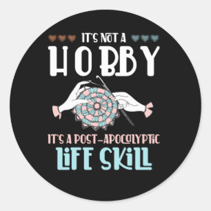 Sticker Rond Crochet Hobby Artisanat Yarn Lover