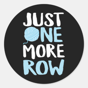 Sticker Rond Crochet Juste Une Rangée De Plus Fil Et Aiguille D