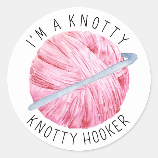 Sticker Rond Crochet Yarn Joke (Devant)