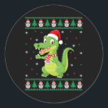 Sticker Rond Crocodile Animal Correspondant Famille Vilain Noël<br><div class="desc">Crocodile Animal Matching Famille Vilain Sweat de Noël</div>