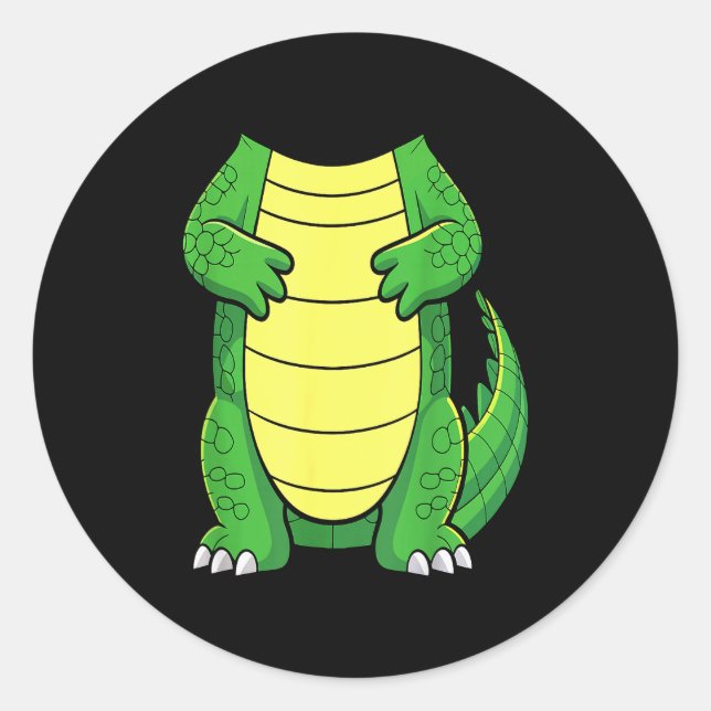 Sticker Rond Crocodile Body Shirt Adult Kids Men Women Alligato (Devant)