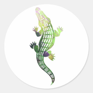 Sticker Rond crocodile coloré