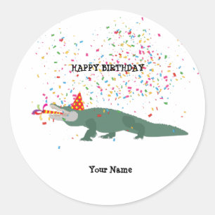 Sticker Rond Crocodile d'alligator - Animaux ayant une fête