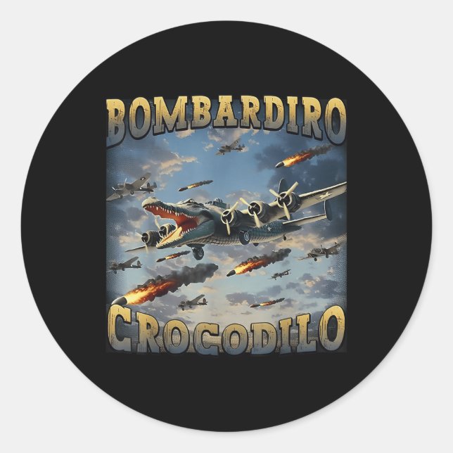 Sticker Rond Crocodile de Bombardino (Devant)