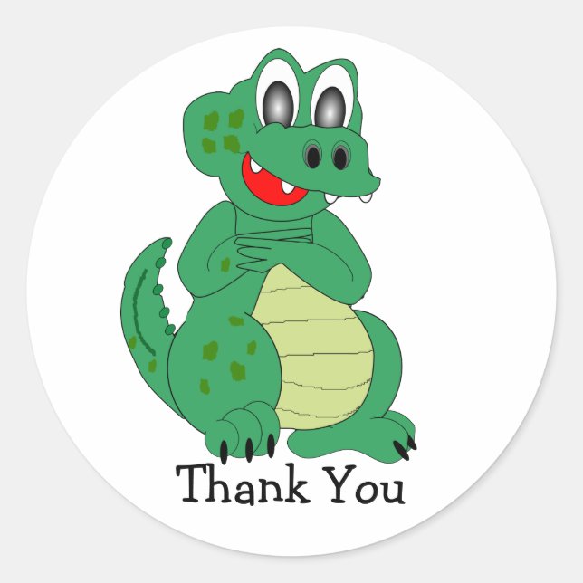 Sticker Rond Crocodile Merci (Devant)