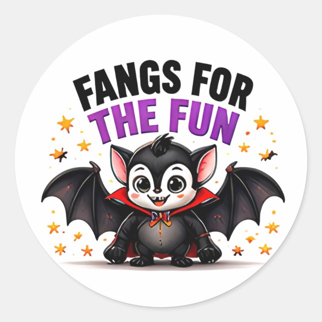 Sticker Rond Crocs Pour Le Plaisir Mignon Bébé Vampire Hallowee (Devant)