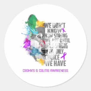 Sticker Rond Crohn's & Colitis Awareness Ribbon Support Cadeaux