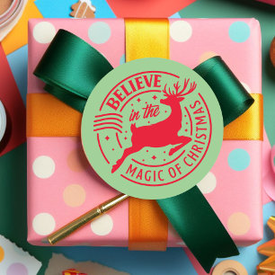 Sticker Rond Croire à la magie de Noël