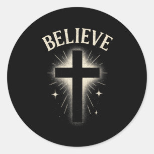 Sticker Rond Croire - Bible chrétienne Religieux Jésus