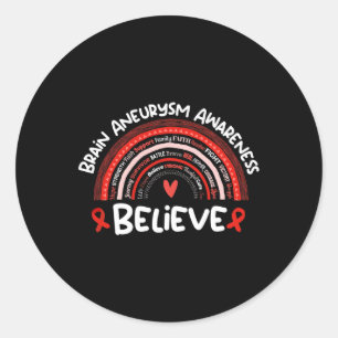 Sticker Rond Croire Cerveau Aneurysme Mois de sensibilisation C