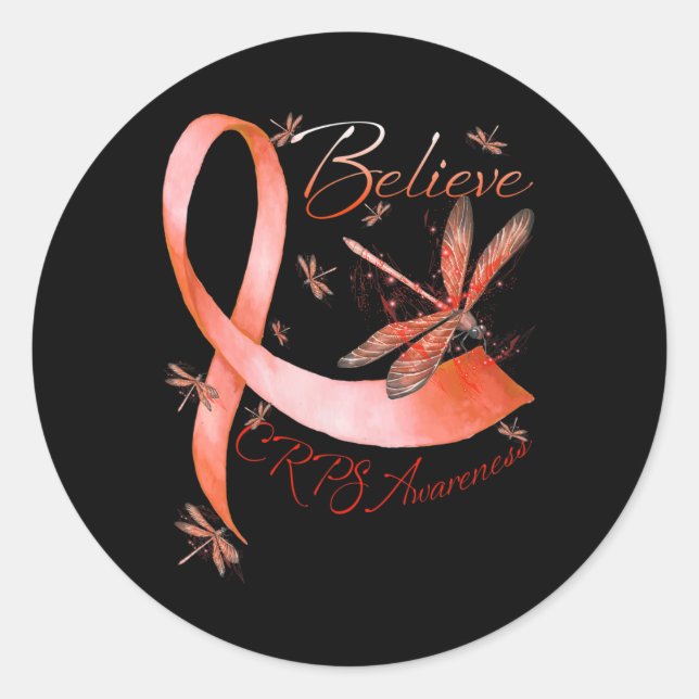 Sticker Rond Croire Crps Sensibilisation Orange Ruban Lov (Devant)
