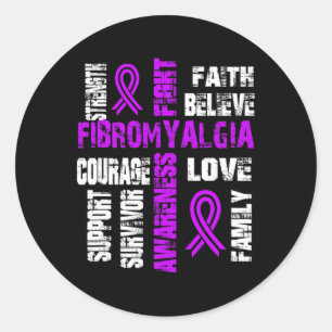 Sticker Rond Croire Et Combattre La Fibromyalgie