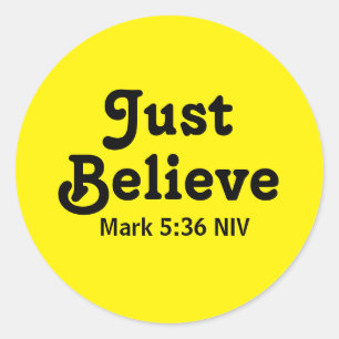 Sticker Rond Croire mignonne et brillante en Miracles Jaune