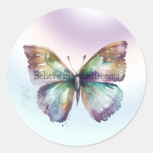 Sticker Rond Croire papillon