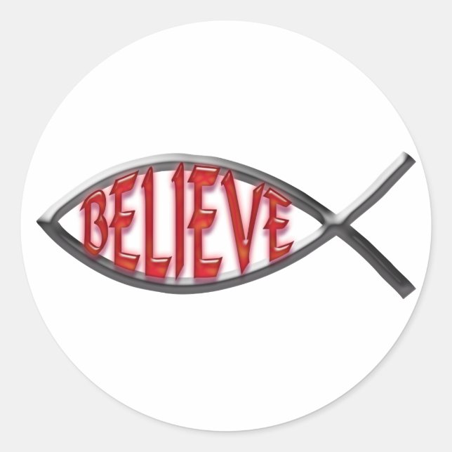 Sticker Rond Croire Poisson-Rouge (Devant)