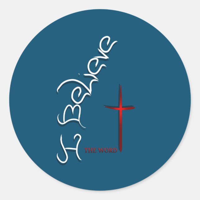 Sticker Rond Crois À La Parole De Dieu (Devant)