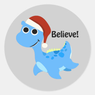 Sticker Rond Crois ! Père Noël Nessie