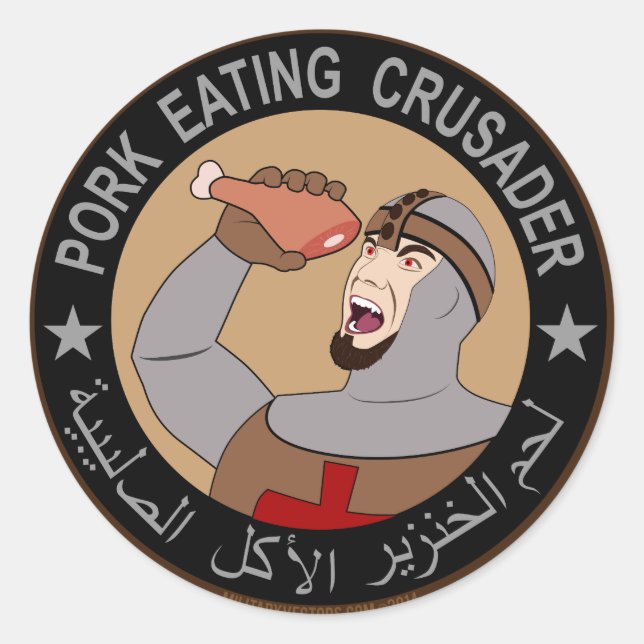 Sticker Rond Croiseur de viande de porc (Devant)