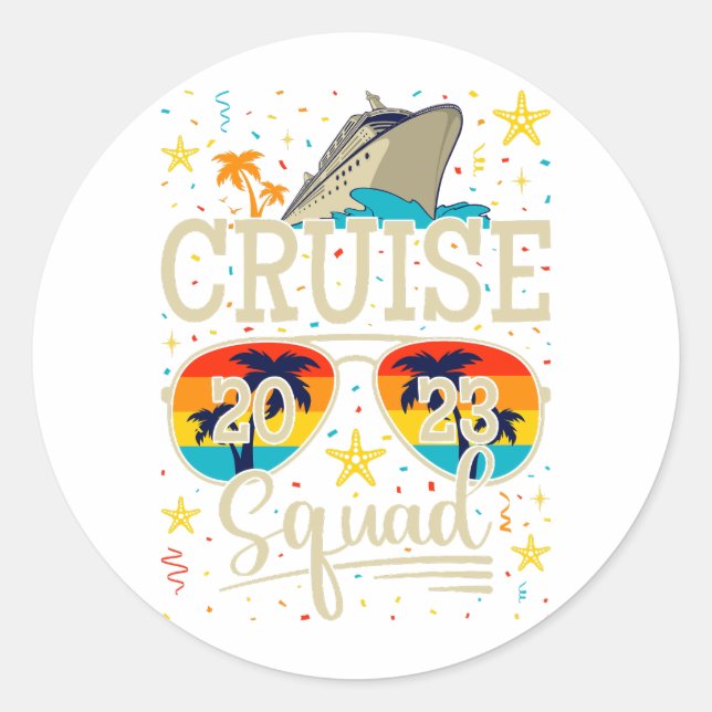 Sticker Rond Croisière 2023 Croisière Vacances (Devant)