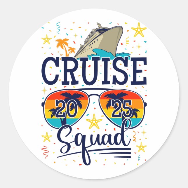Sticker Rond Croisière 2025 Croisière Vacances (Devant)
