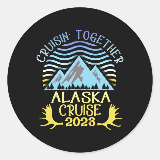 Sticker Rond Croisière Alaska 2023 Famille Ou Vacances (Devant)