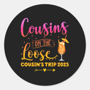 Sticker Rond Croisière Amusante Cousins En Liberté Voyage 2025