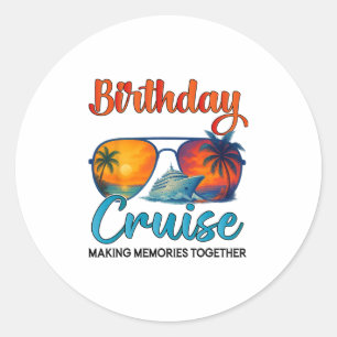 Sticker Rond Croisière d'anniversaire 2025 Croisière de groupe
