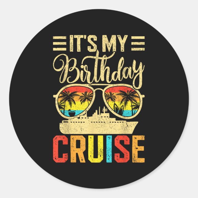 Sticker Rond Croisière d'anniversaire 2025 Jeu de jumelage fami (Devant)