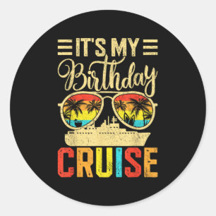 Sticker Rond Croisière d'anniversaire 2025 Jeu de jumelage fami