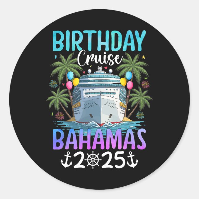 Sticker Rond Croisière d'anniversaire Byhamas 2025  (Devant)