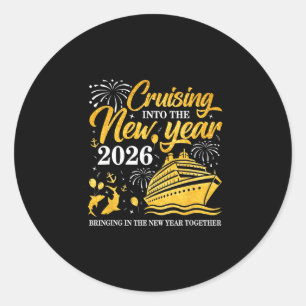Sticker Rond Croisière dans la nouvelle année 2026 Bonne année