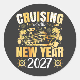 Sticker Rond Croisière dans la nouvelle année 2027