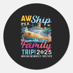 Sticker Rond Croisière de correspondance familiale Aw Navire C'
