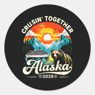 Sticker Rond Croisière de l'Alaska 2026 Groupe d'amis de famill