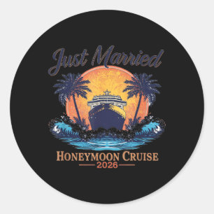 Sticker Rond Croisière de lune de miel mariée 2026 Voyage de no