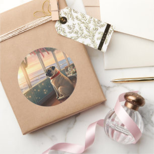 Sticker Rond Croisière de Noël carlin : Pawsome Holiday Delft