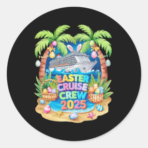 Sticker Rond Croisière de Pâques 2025 Équipage Croisière Vacanc
