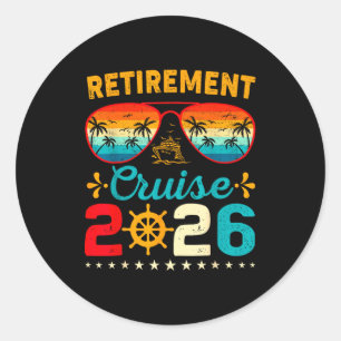 Sticker Rond Croisière de retraite vintage 2026 Croisière Crois