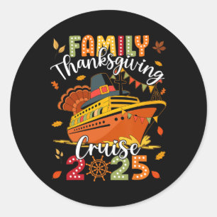 Sticker Rond Croisière de Thanksgiving en famille 2025 Vacances