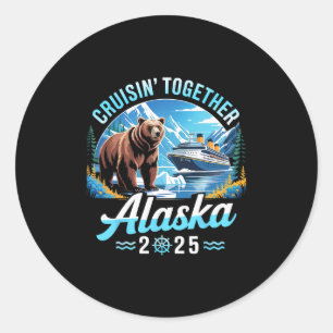 Sticker Rond Croisière en Alaska 2025 En croisière ensemble Vac