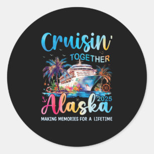Sticker Rond Croisière en Alaska 2025 Vacances de croisière en