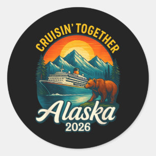 Sticker Rond Croisière en Alaska 2026 Cruisin Ensemble Correspo