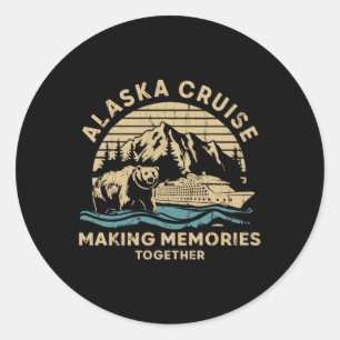 Sticker Rond Croisière en Alaska Créer des souvenirs ensemble