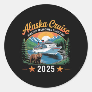 Sticker Rond Croisière en Alaska Créer des Souvenirs Vacances e