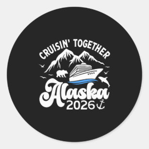 Sticker Rond Croisière en Alaska ensemble 2026 Voyage en croisi