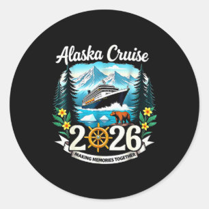 Sticker Rond Croisière en Alaska pour familles, amis et groupes