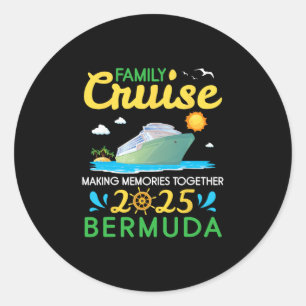 Sticker Rond Croisière en famille 2025 Bermudes Créer des souve