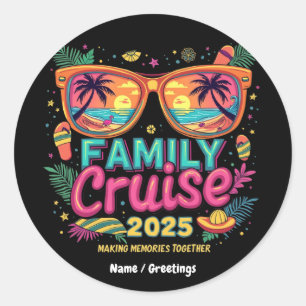 Sticker Rond Croisière en famille 2025 Rassembler les souvenirs