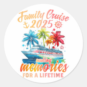 Sticker Rond Croisière en famille 2025 Vacances croisière jumel